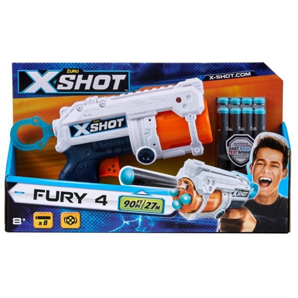 Zuru X Shot Fury 4 Stealth Foam Rotating Barrel Dart Blaster Toy - Picture 1 of 6